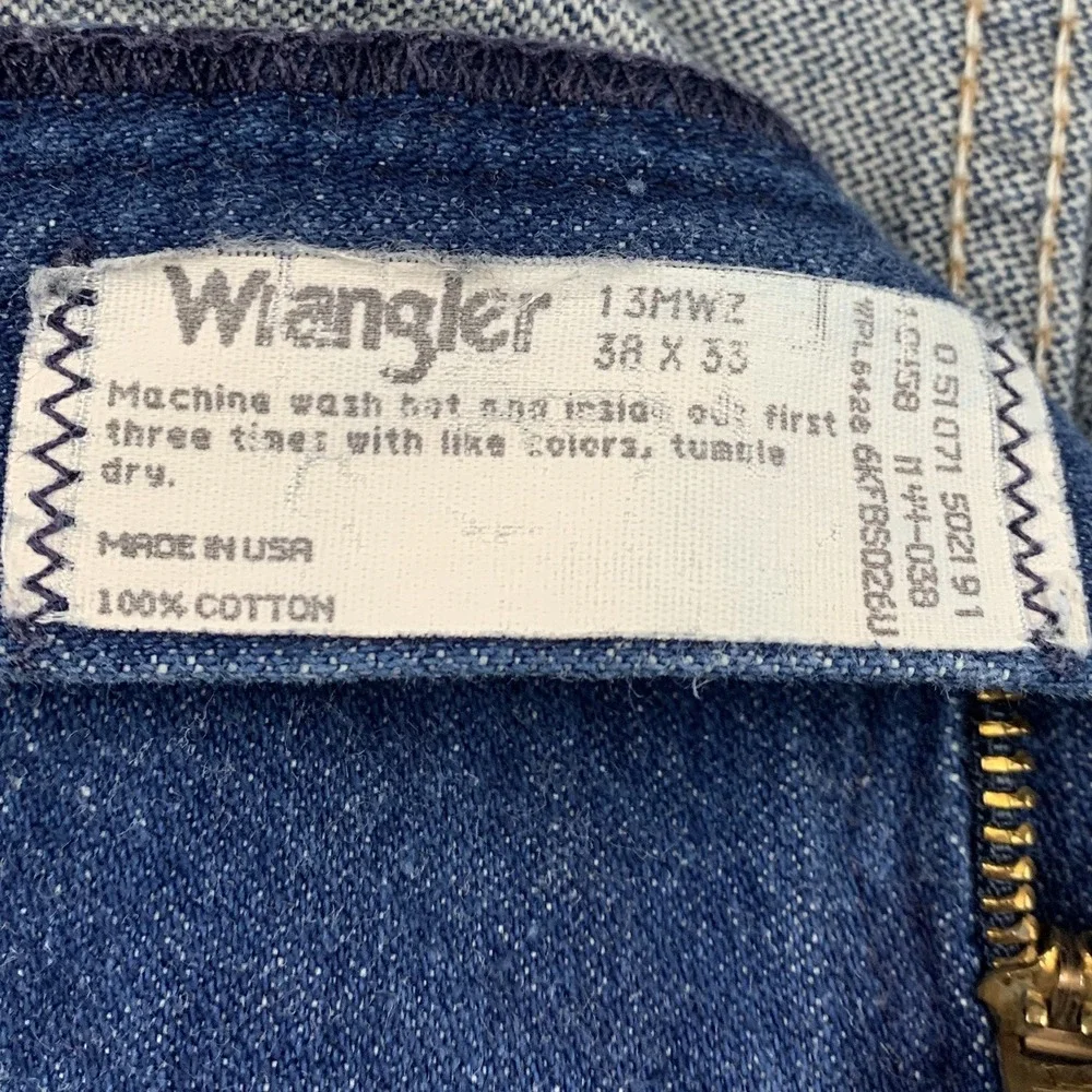 Wrangler 13MWZ Made in USA‎ Cowboy Cut Jeans 38x33 (37x29) Dark Wash Vintage EUC
